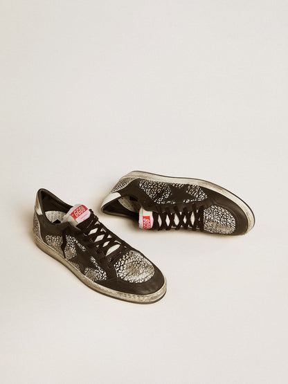Men's Ball Star in elephant-print leather with black leather star - Golden Goose Men