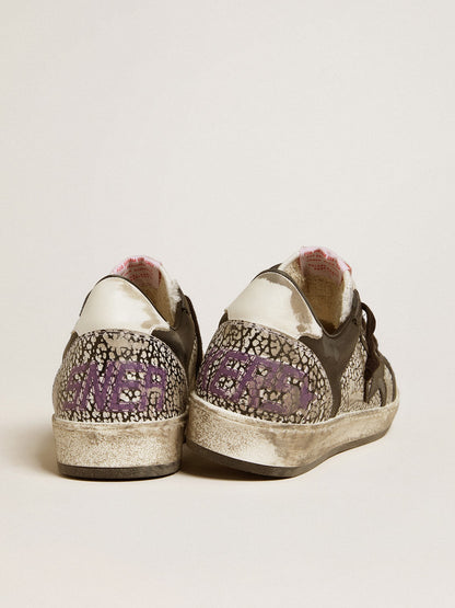 Men's Ball Star in elephant-print leather with black leather star - Golden Goose Men