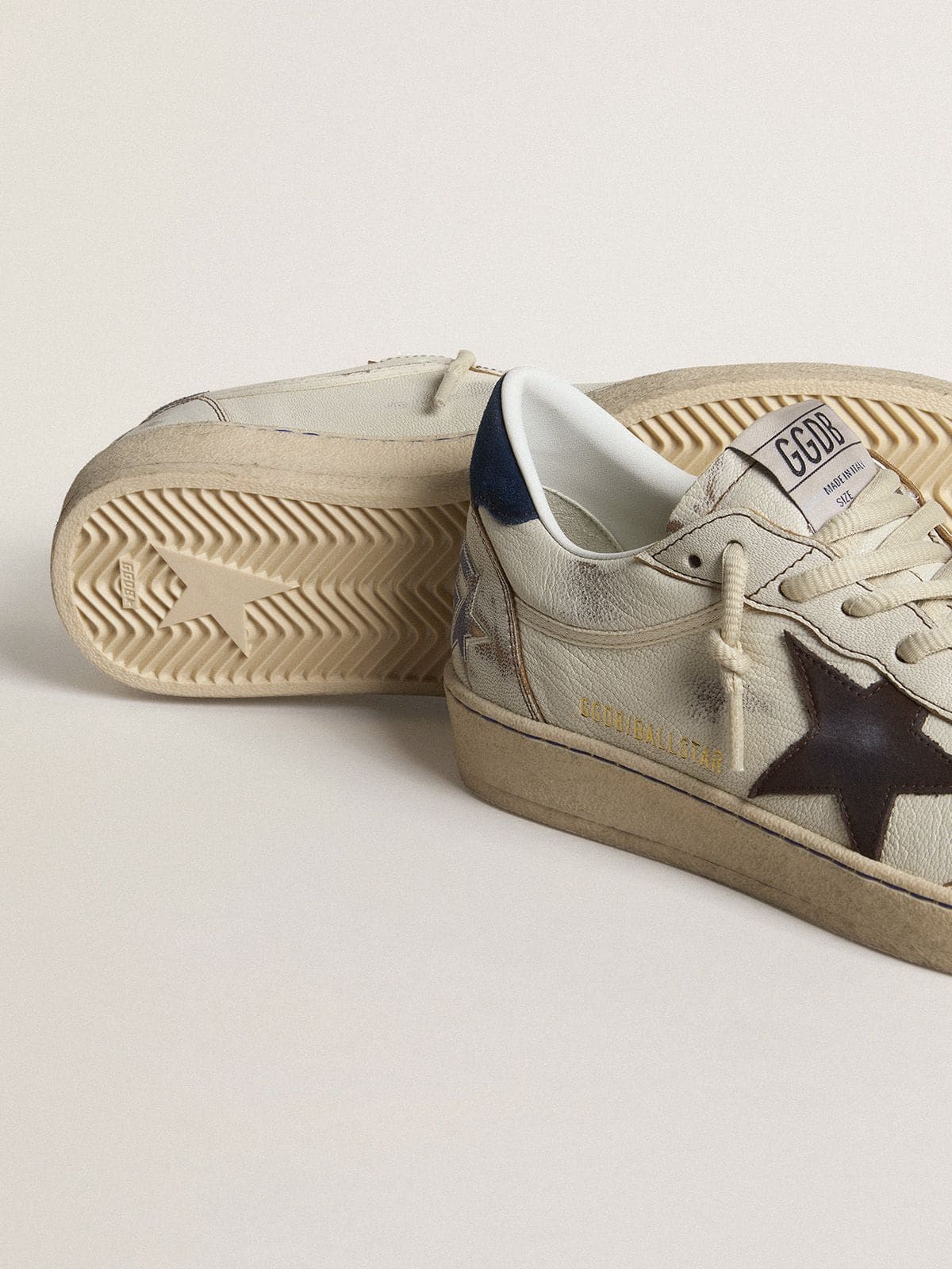 Ball Star with black star and blue suede heel tab - Golden Goose Men
