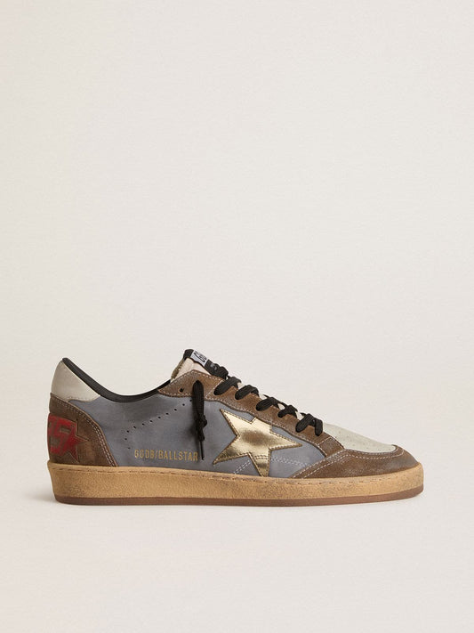 Men's Ball Star in nubuck and suede with gold metallic star - Golden Goose Men