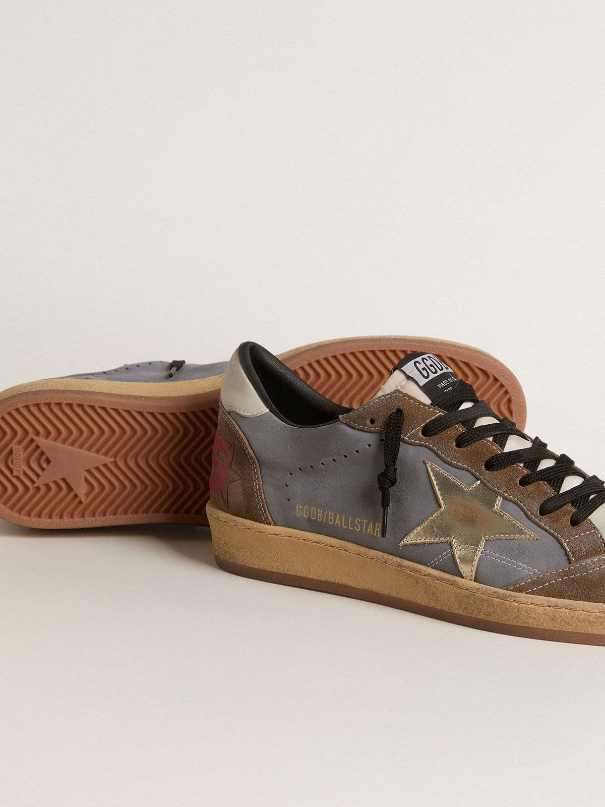 Men's Ball Star in nubuck and suede with gold metallic star - Golden Goose Men