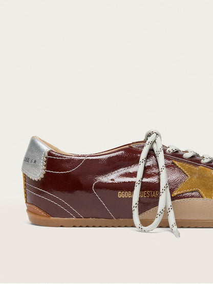 Men's True-Star in burgundy naplak with suede star and silver nappa heel tab - Golden Goose Men