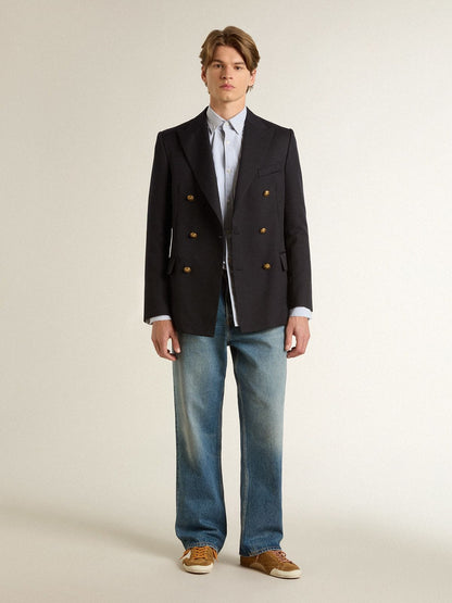 Men's True-Star in tobacco-colored suede with white star and platinum heel tab - Golden Goose Men