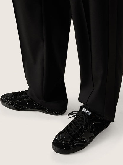 Men's True-Star in black suede with Swarovski crystals and black leather star - Golden Goose Men