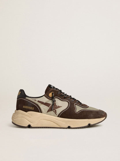Men's Running Sole in nylon and suede with printed star and leather heel tab - Golden Goose Men
