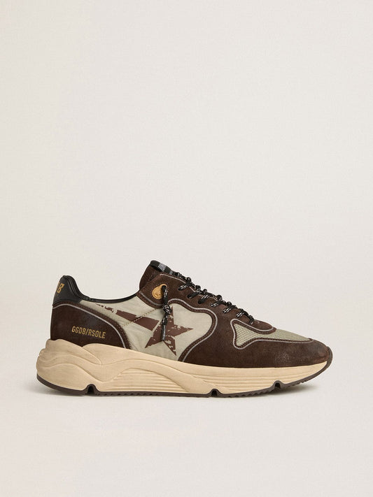 Men's Running Sole in nylon and suede with printed star and leather heel tab - Golden Goose Men