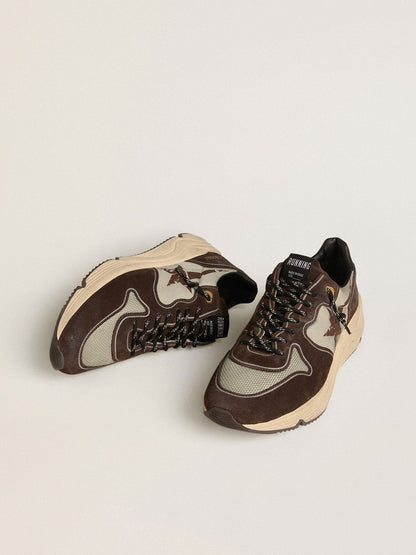 Men's Running Sole in nylon and suede with printed star and leather heel tab - Golden Goose Men