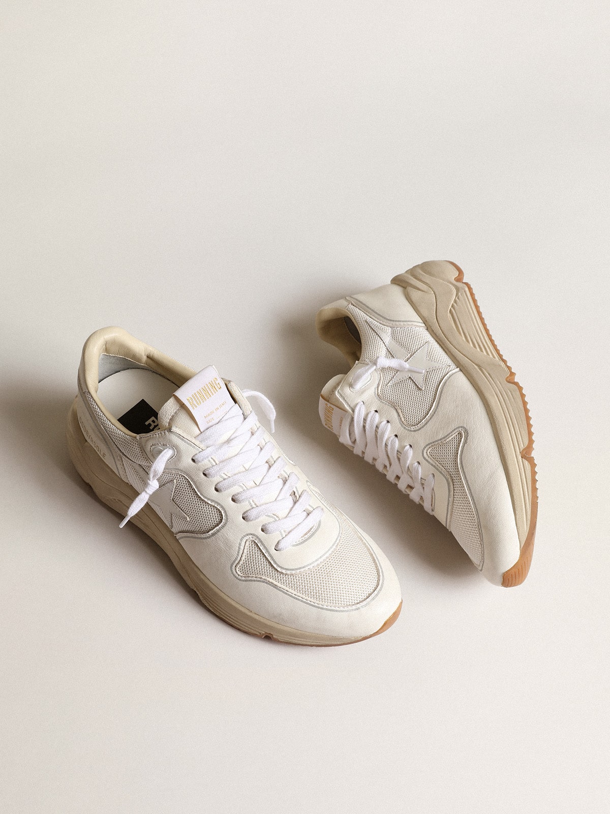 Men's Running Sole in mesh and white nappa - Golden Goose Men