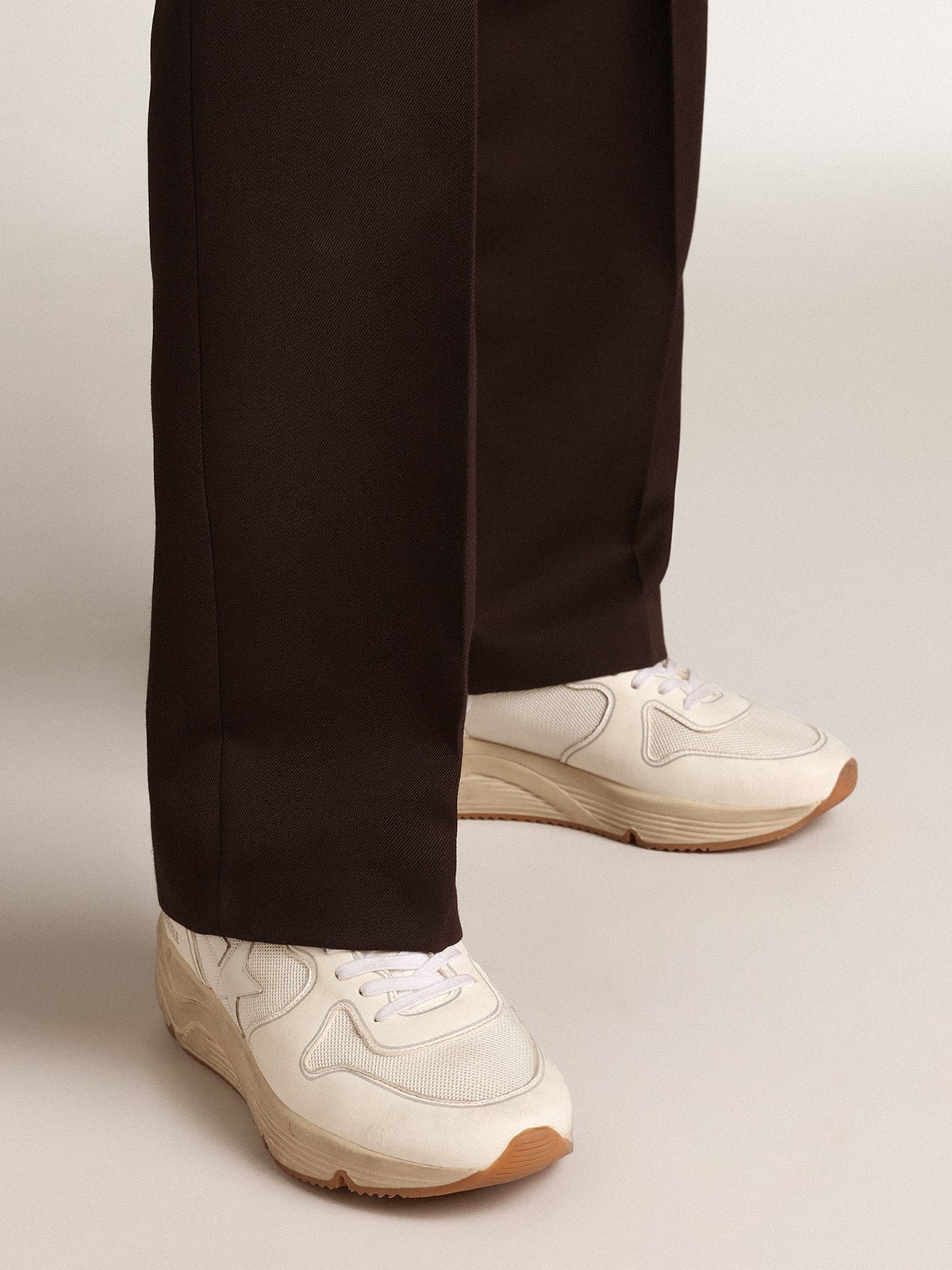 Men's Running Sole in mesh and white nappa - Golden Goose Men
