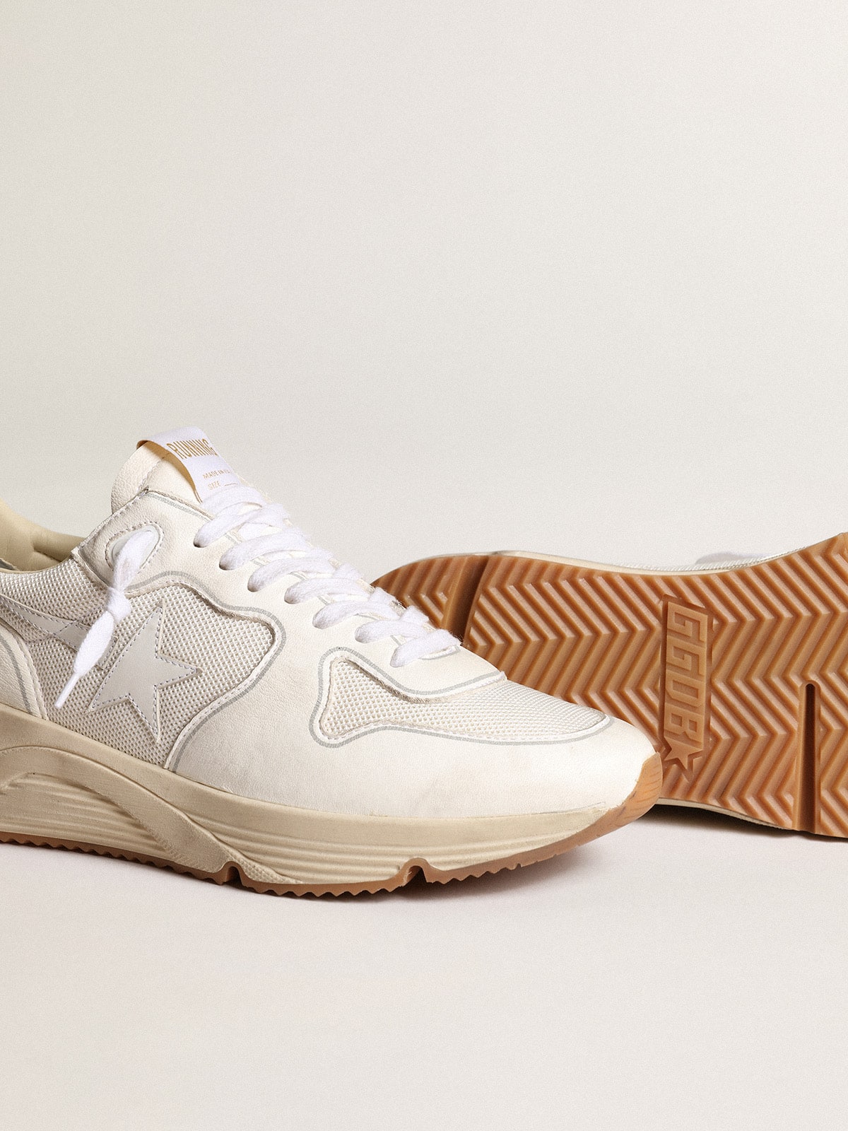 Men's Running Sole in mesh and white nappa - Golden Goose Men
