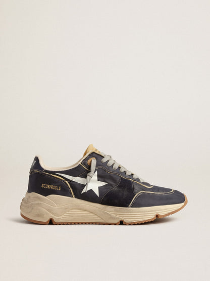 Running Sole in blue nylon with white printed star - Golden Goose Men