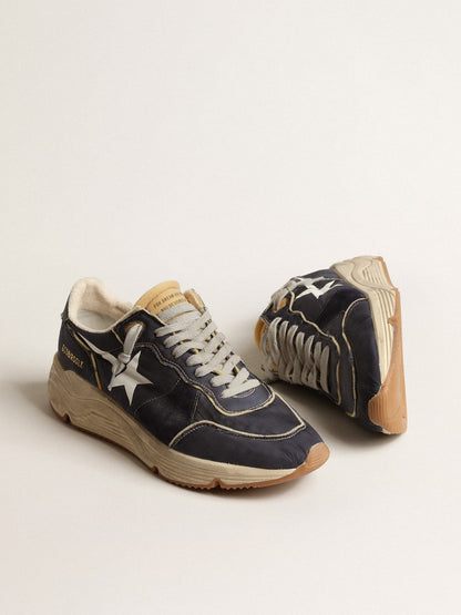 Running Sole in blue nylon with white printed star - Golden Goose Men