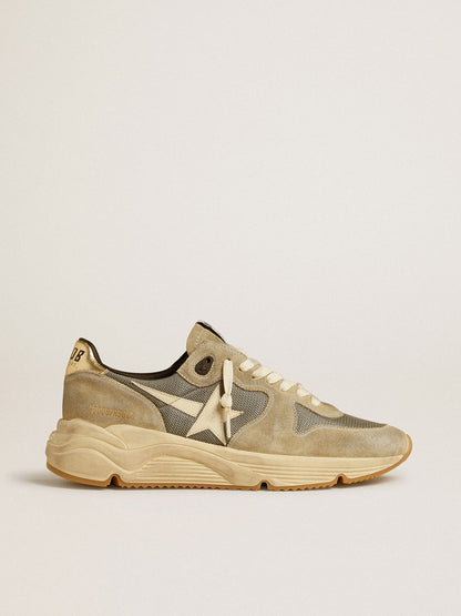 Running Sole in gray suede with white star and white heel tab - Golden Goose Men