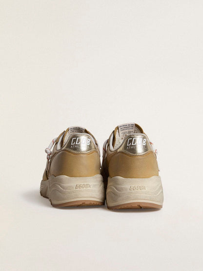 Running Sole in beige nubuck with beige leather star - Golden Goose Men