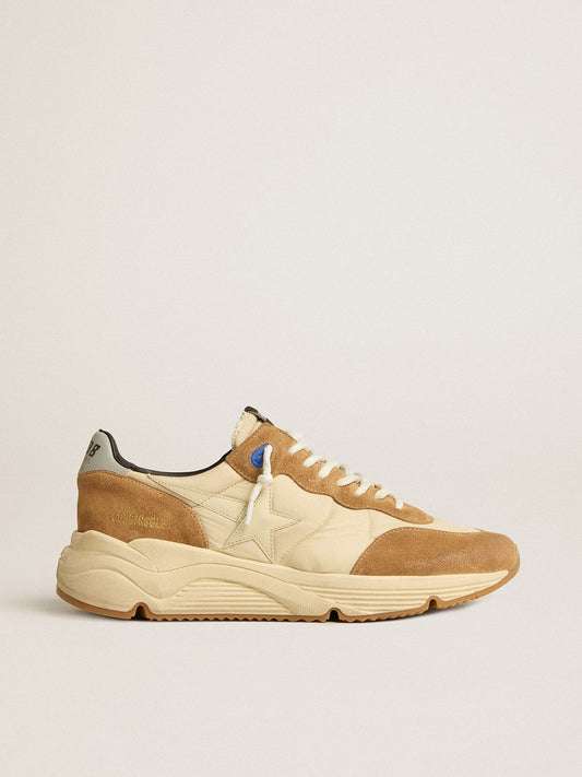 Men's Running Sole in ivory nylon and tobacco suede - Golden Goose Men