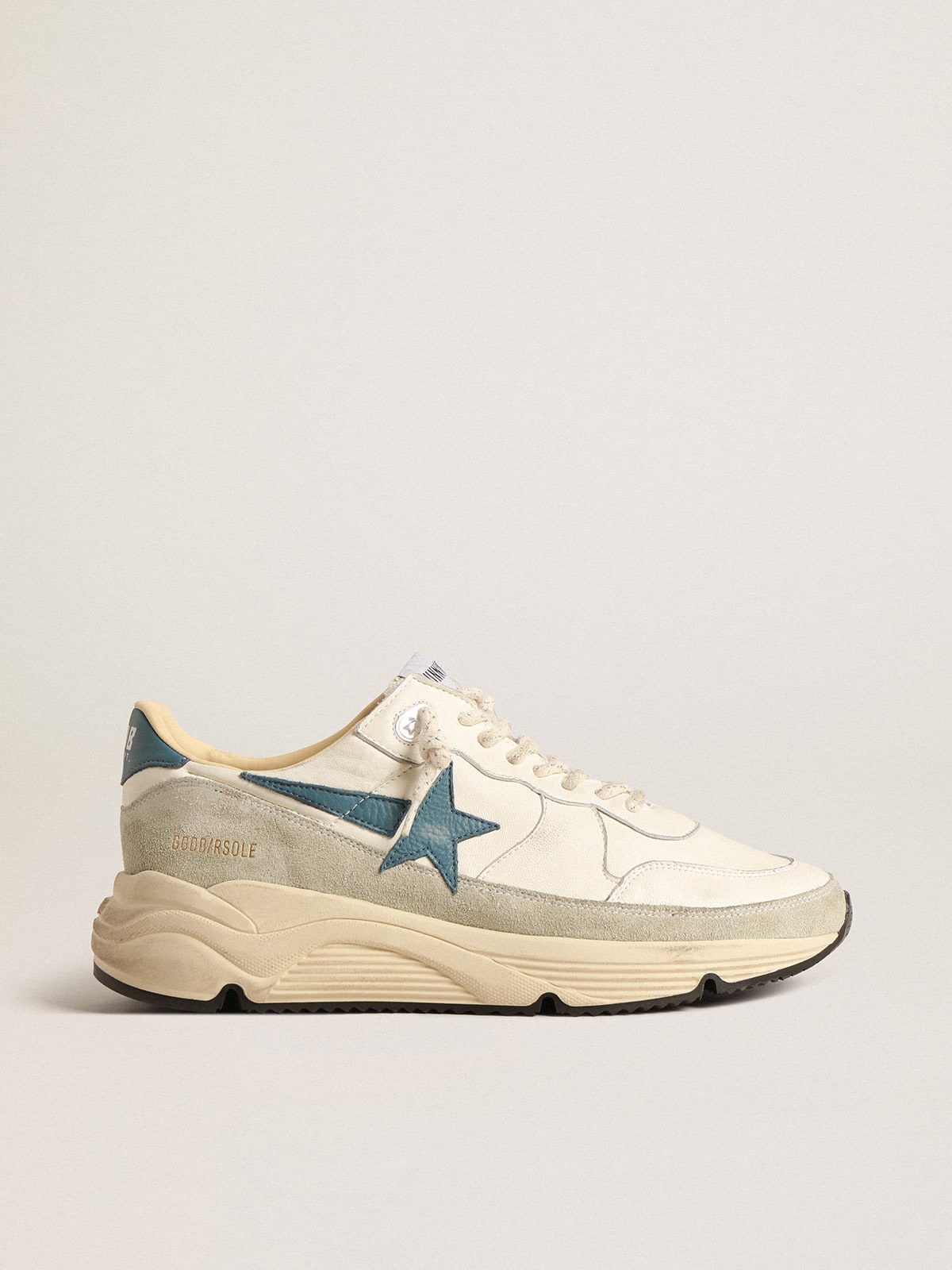 Running Sole in nappa with blue leather star and suede insert - Golden Goose Men