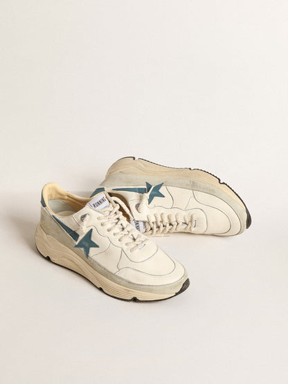 Running Sole in nappa with blue leather star and suede insert - Golden Goose Men