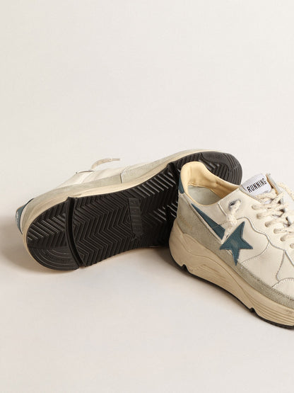 Running Sole in nappa with blue leather star and suede insert - Golden Goose Men