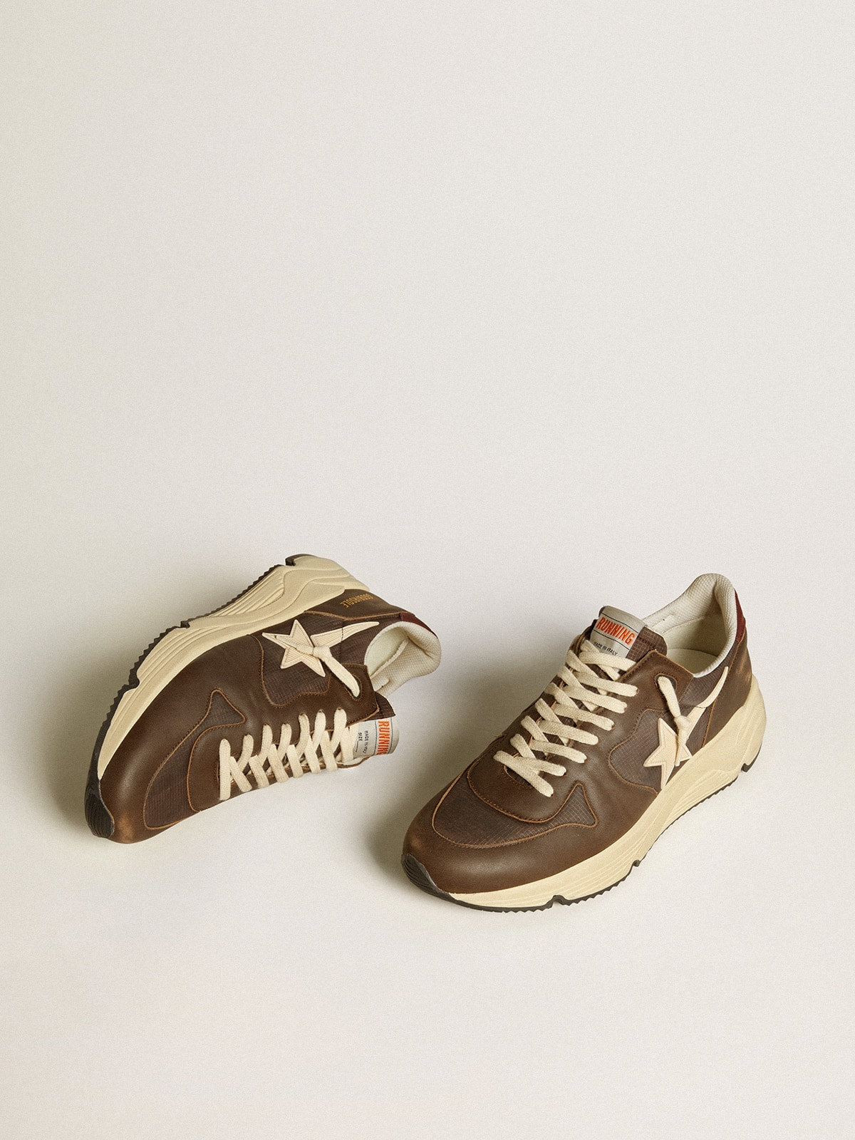 Running Sole in nylon and leather with TPU star and nubuck heel tab - Golden Goose Men