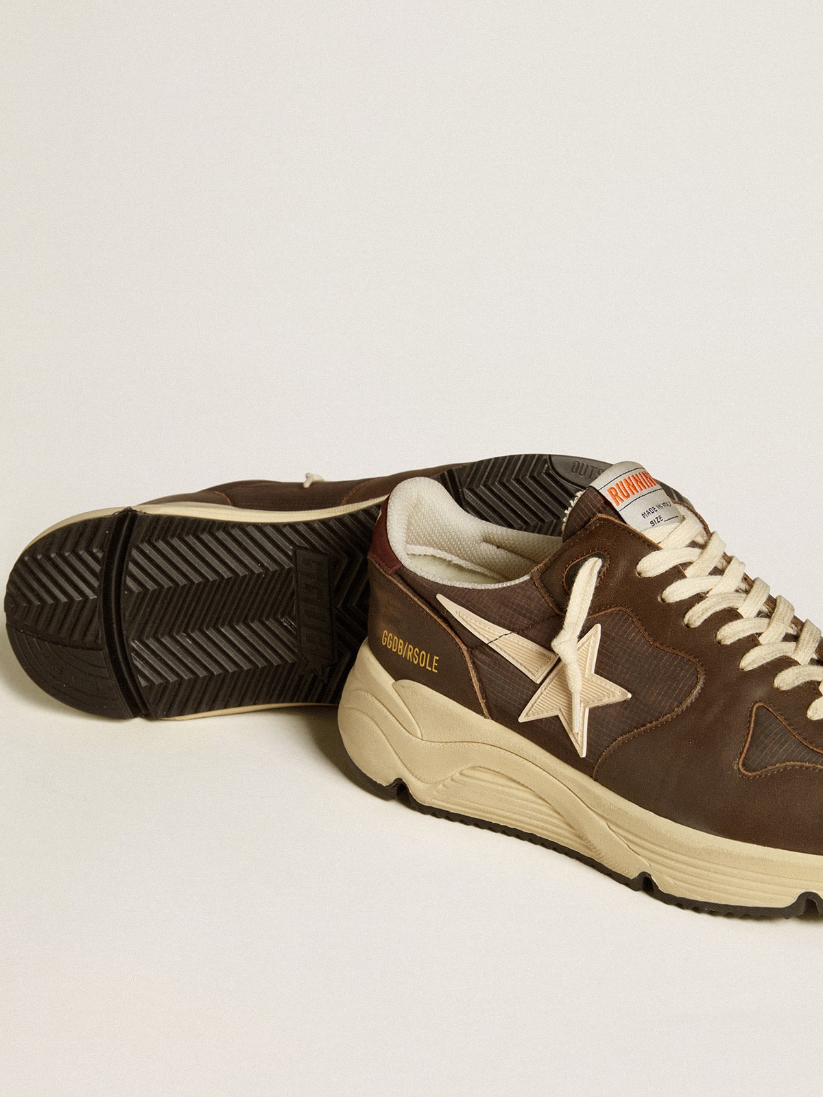 Running Sole in nylon and leather with TPU star and nubuck heel tab - Golden Goose Men