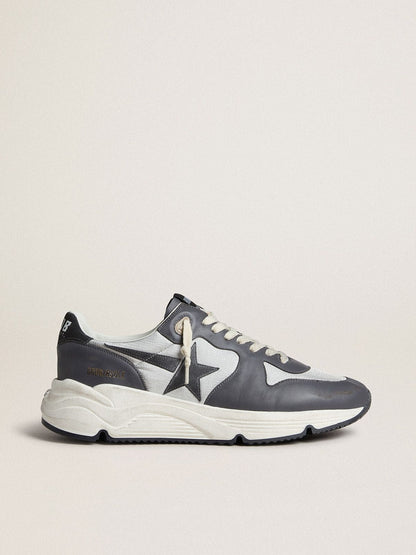 Men’s Running Sole in gray nylon and black nappa leather with a black suede star - Golden Goose Men