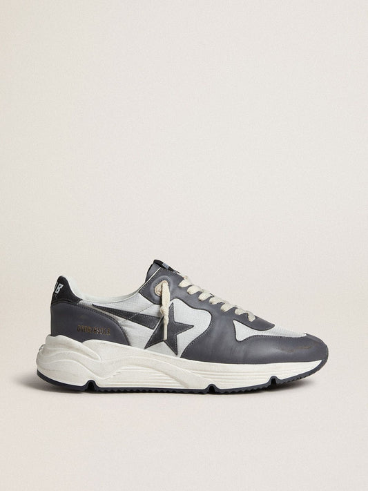 Men’s Running Sole in gray nylon and black nappa leather with a black suede star - Golden Goose Men