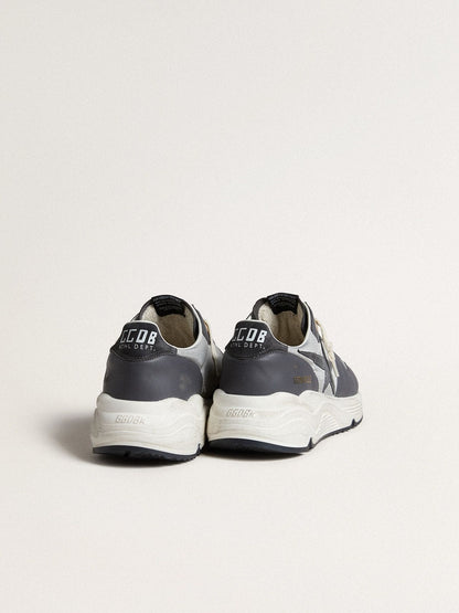 Men’s Running Sole in gray nylon and black nappa leather with a black suede star - Golden Goose Men