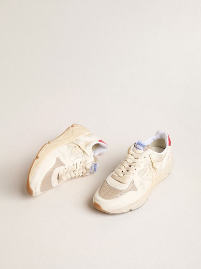 Men’s Running Sole in nappa leather with beige leather star and red heel tab - Golden Goose Men