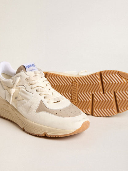 Men’s Running Sole in nappa leather with beige leather star and red heel tab - Golden Goose Men