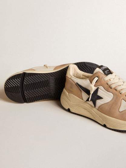Running Sole in nylon and nubuck with dark blue suede star - Golden Goose Men