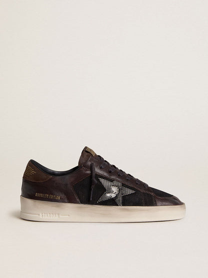 Men's Stardan in brown suede and black mesh with white leather star and nappa leather inserts - Golden Goose Men