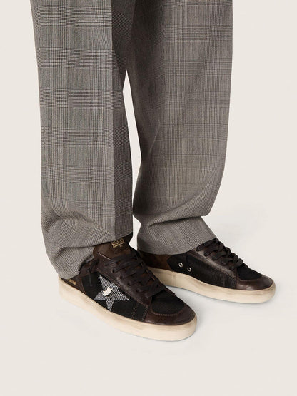 Men's Stardan in brown suede and black mesh with white leather star and nappa leather inserts - Golden Goose Men