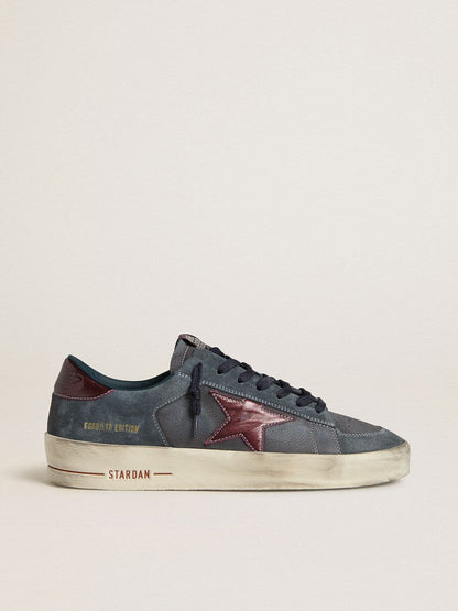 Men's Stardan LTD in anthracite nubuck and blue suede with metallic leather star - Golden Goose Men