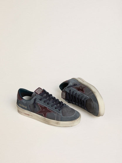 Men's Stardan LTD in anthracite nubuck and blue suede with metallic leather star - Golden Goose Men