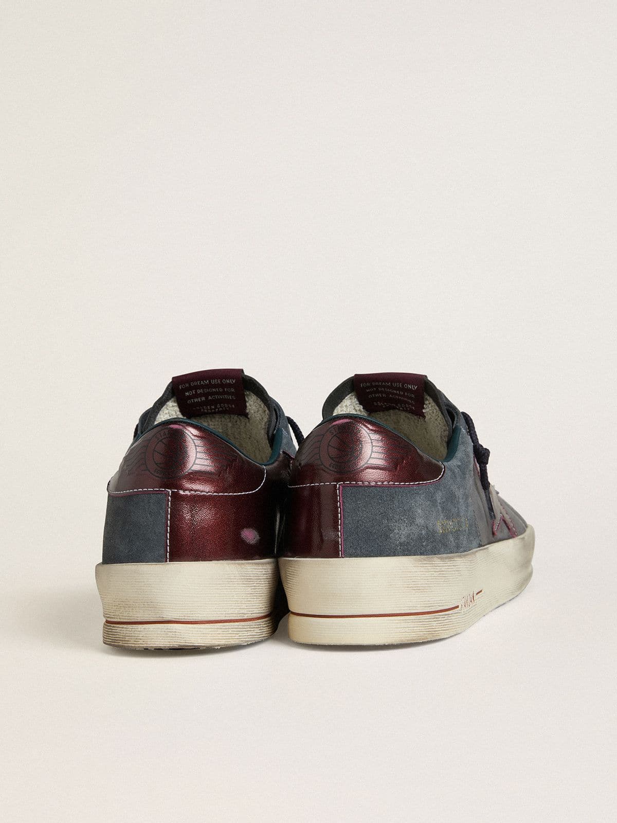 Men's Stardan LTD in anthracite nubuck and blue suede with metallic leather star - Golden Goose Men