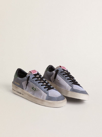 Men's Stardan in powder-blue suede with green leather star and heel tab - Golden Goose Men