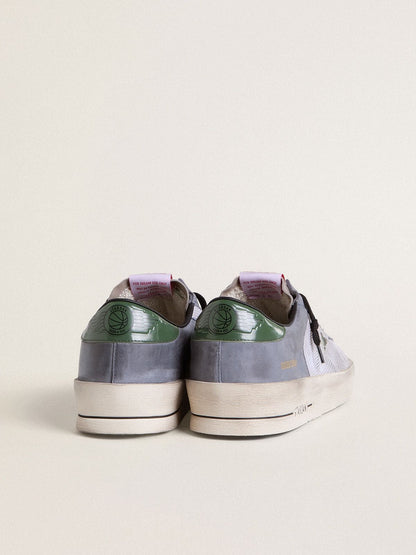 Men's Stardan in powder-blue suede with green leather star and heel tab - Golden Goose Men