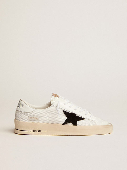 Men's Stardan in white mesh with black suede star - Golden Goose Men