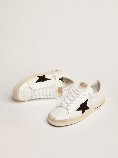 Men's Stardan in white mesh with black suede star - Golden Goose Men