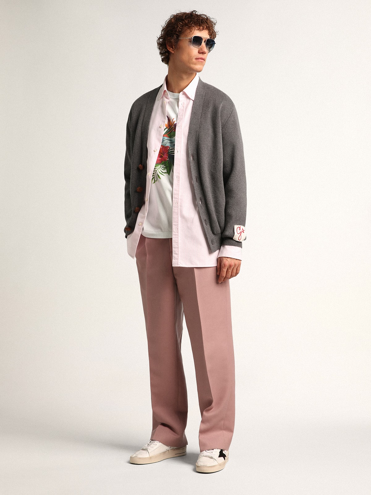 Men's Stardan in white mesh with black suede star - Golden Goose Men