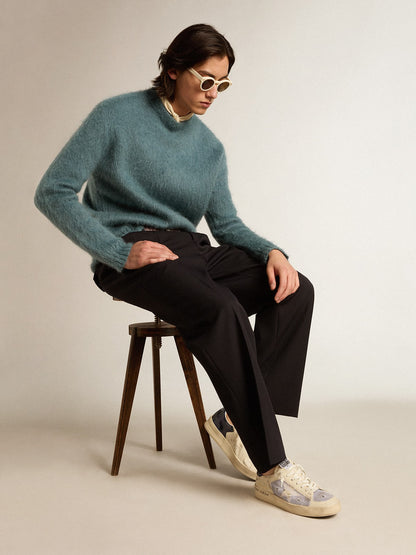 Stardan in white leather and mesh with white leather star - Golden Goose Men