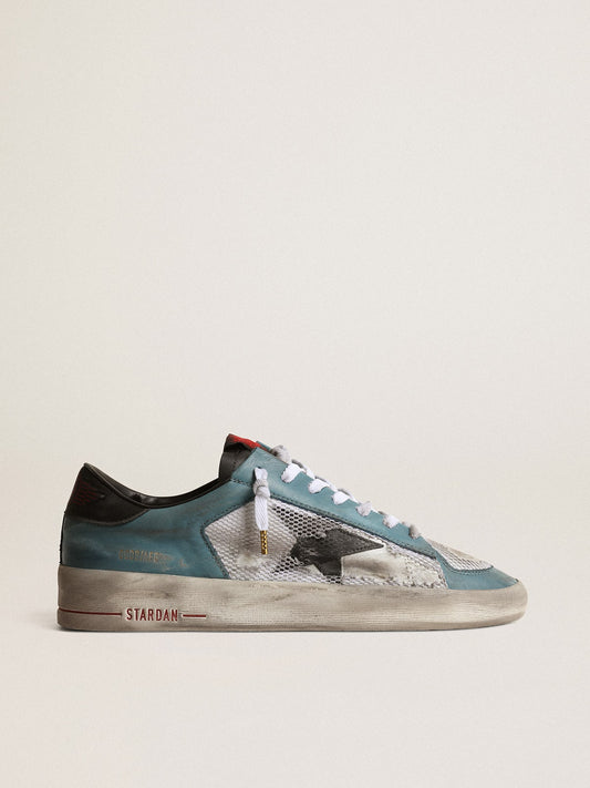 Men's Stardan in distressed mesh and petrol-colored upper - Golden Goose Men