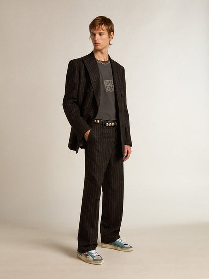 Men's Stardan in distressed mesh and petrol-colored upper - Golden Goose Men