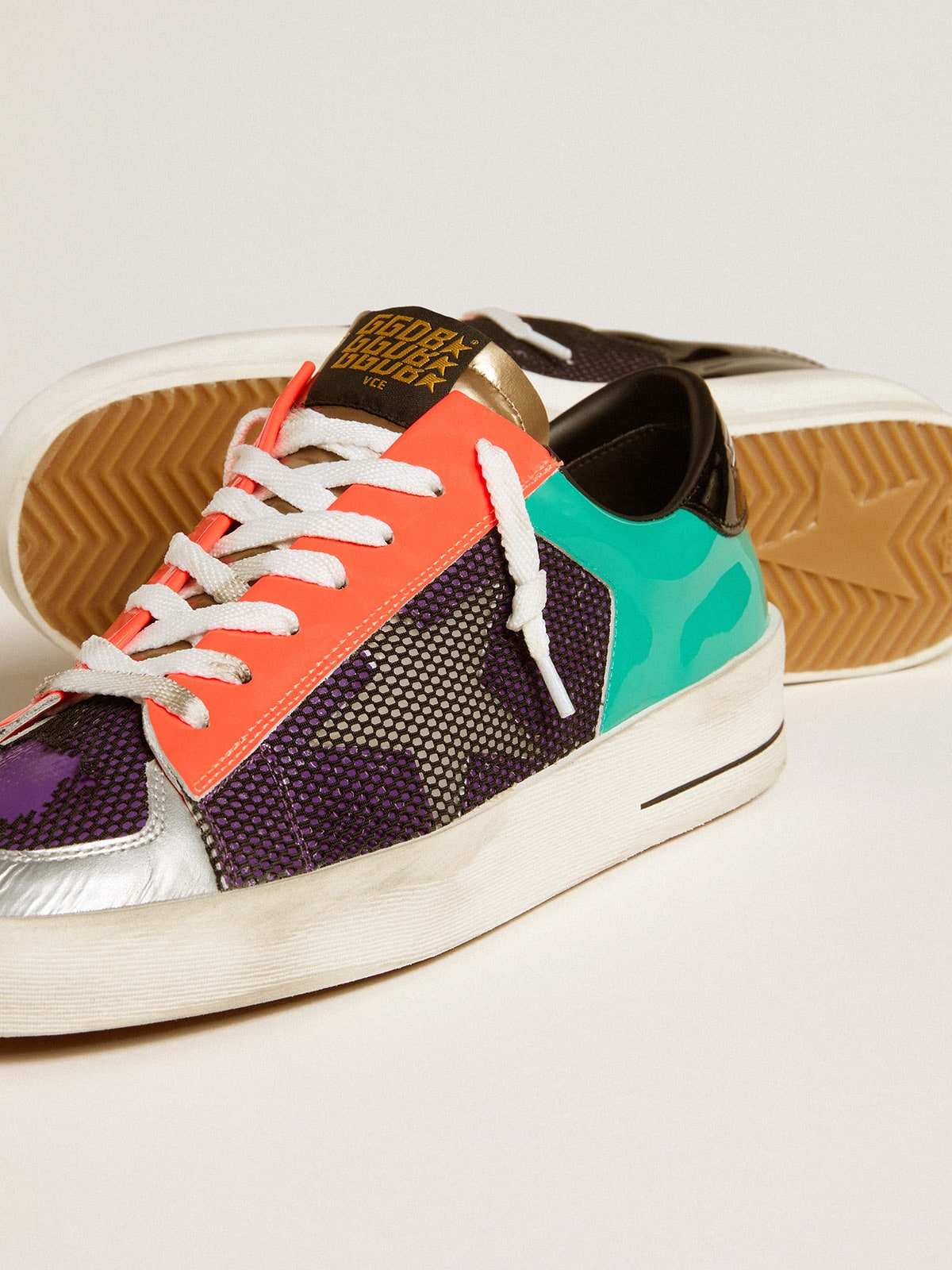 Men's Stardan LAB in patent leather and mesh with rubber star - Golden Goose Men