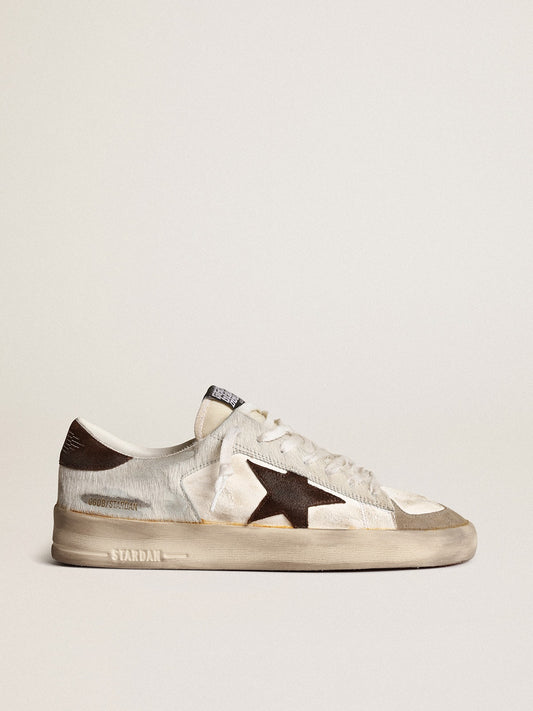 Men’s Stardan in nappa and pony skin with brown suede star - Golden Goose Men