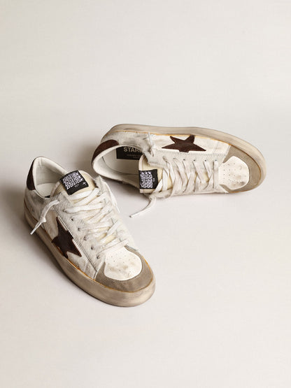 Men’s Stardan in nappa and pony skin with brown suede star - Golden Goose Men