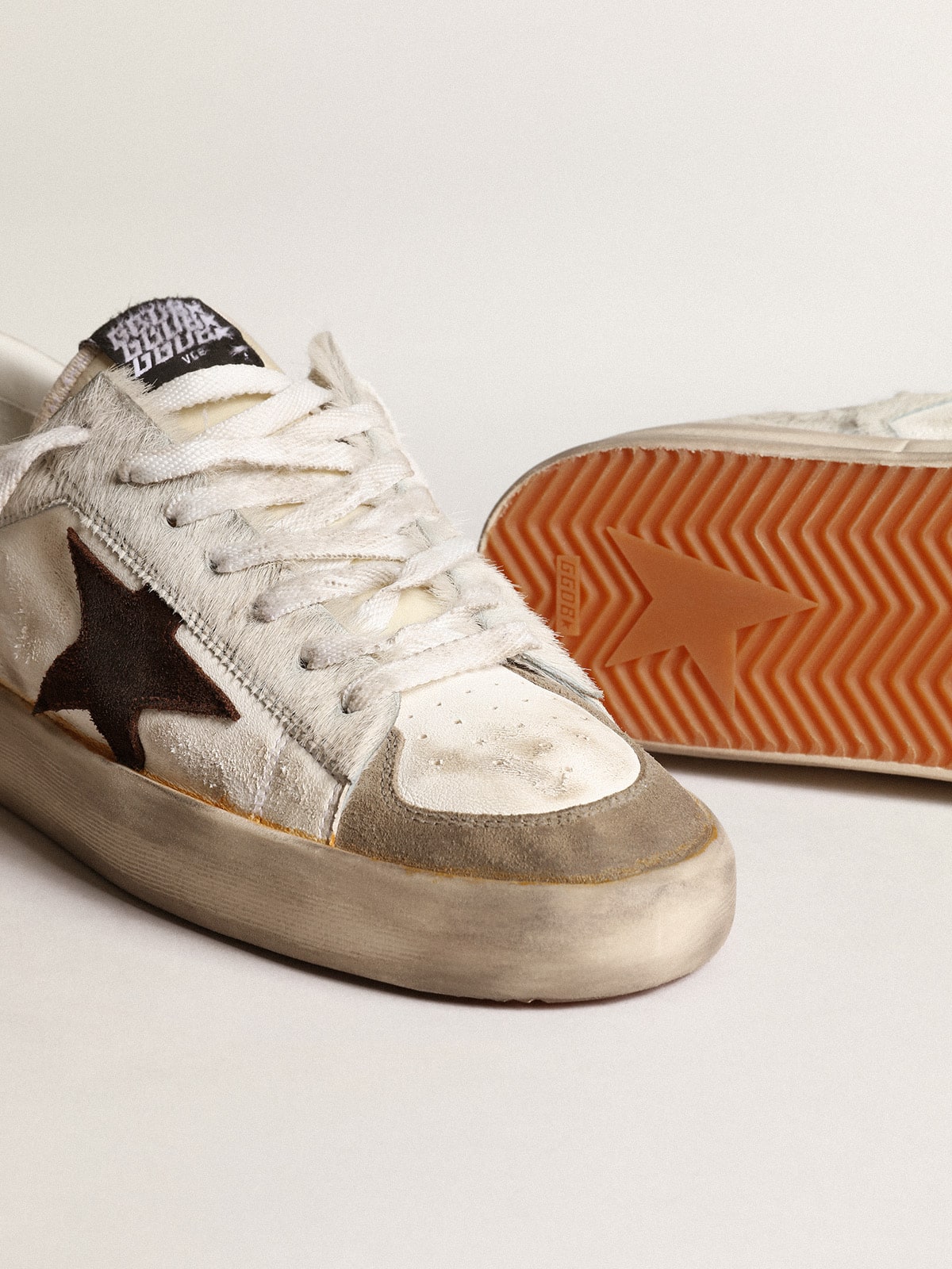 Men’s Stardan in nappa and pony skin with brown suede star - Golden Goose Men