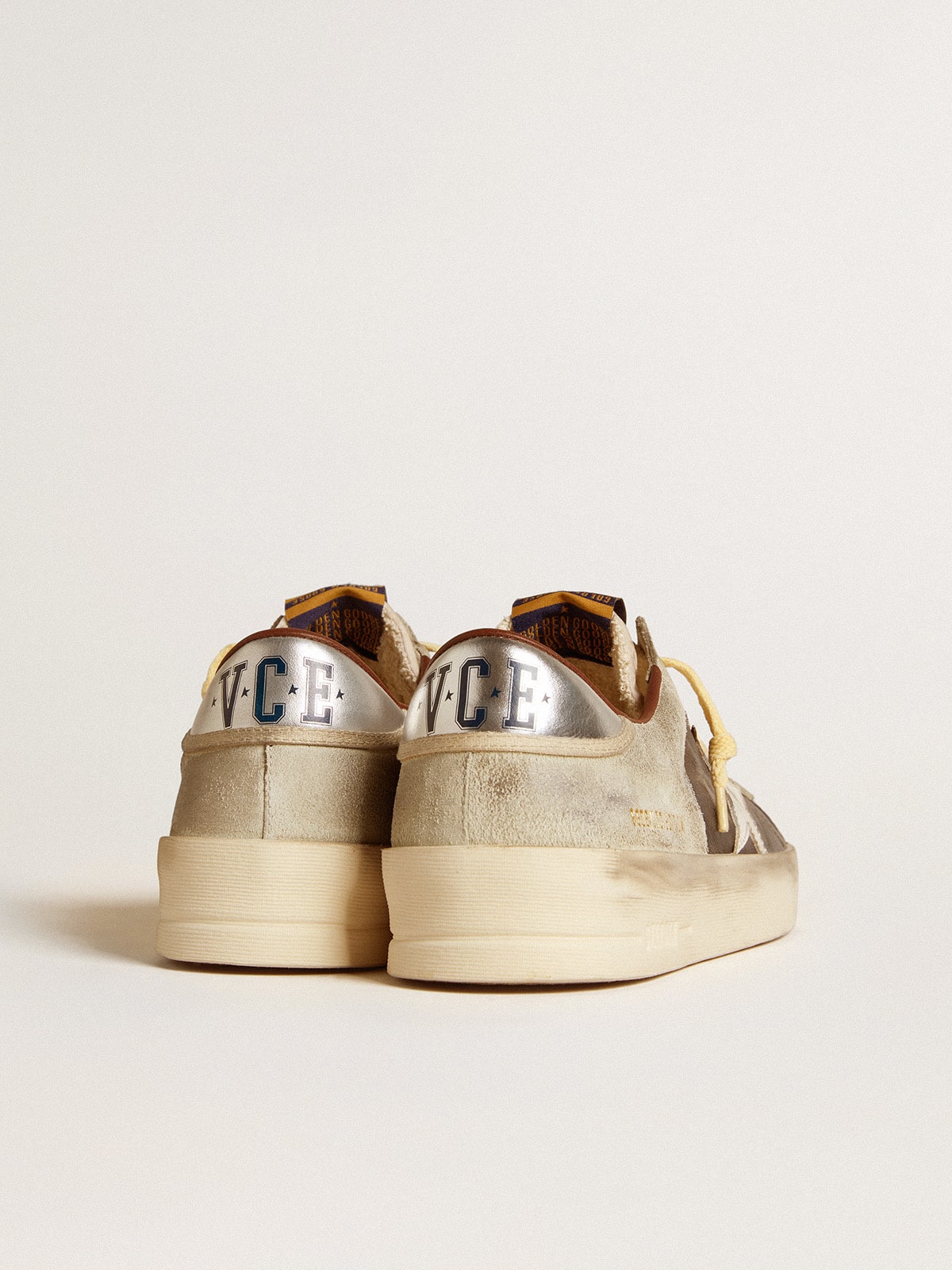 Men's Stardan in suede and leather with leather star and metallic heel tab - Golden Goose Men