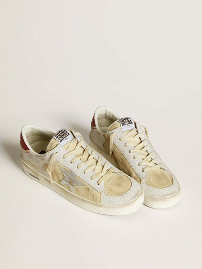 Men's Stardan in nubuck and crackle leather with silver metallic leather star - Golden Goose Men