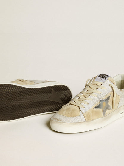 Men's Stardan in nubuck and crackle leather with silver metallic leather star - Golden Goose Men